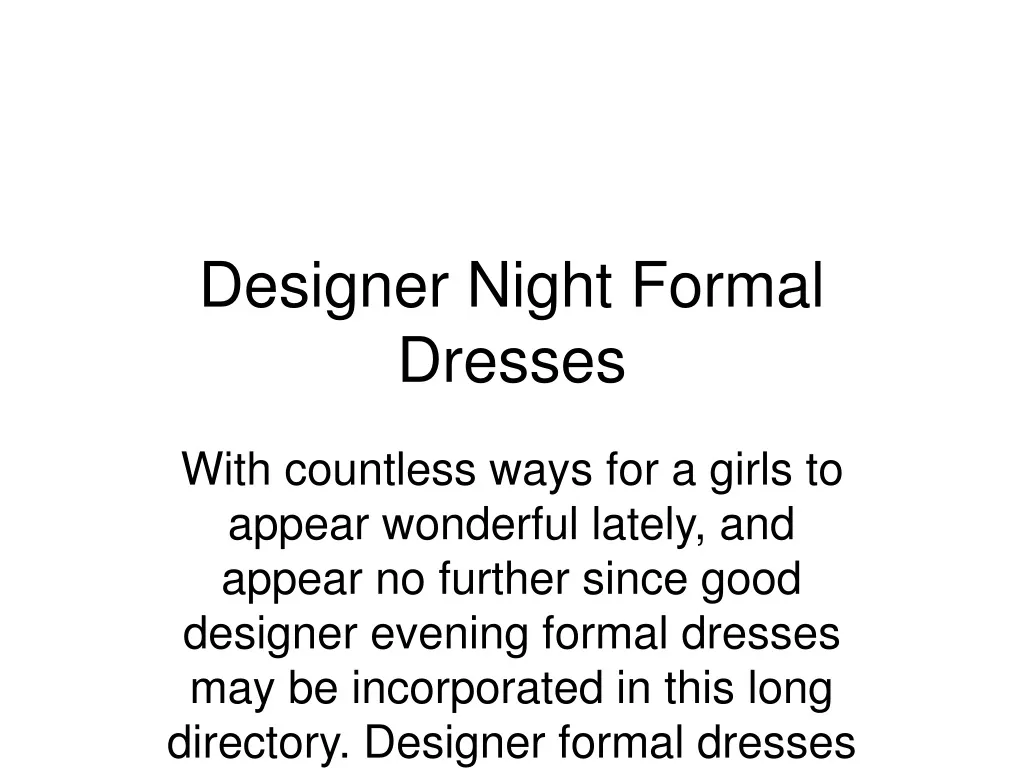 designer night formal dresses