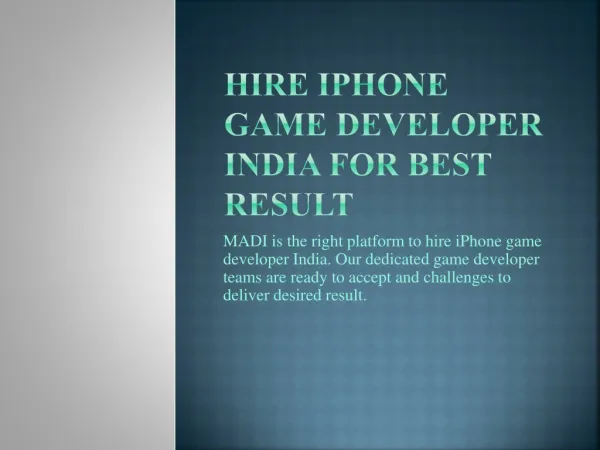 Hire iPhone Game Developer for any iPhone game development