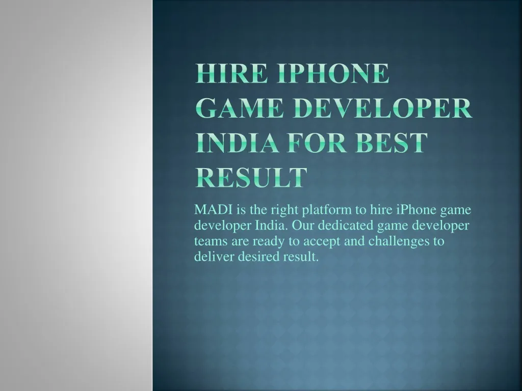 hire iphone game developer india for best result