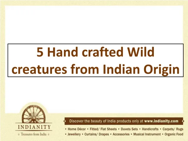5 Hand crafted Wild creatures from Indian Origin