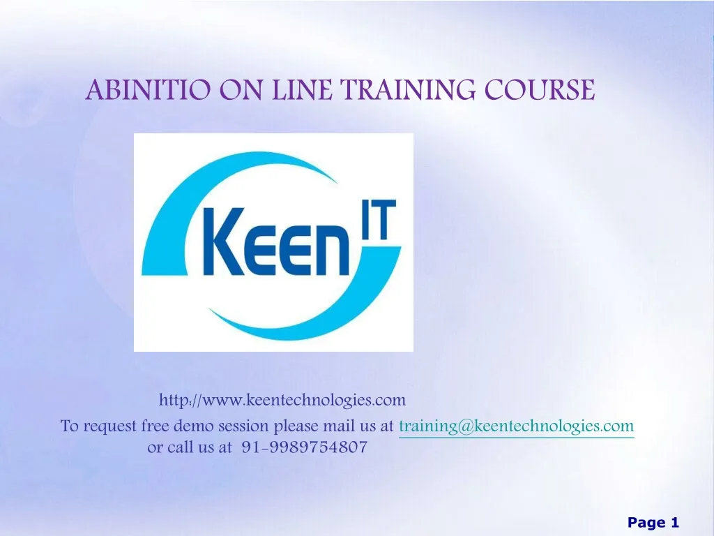 abinitio on line training course http