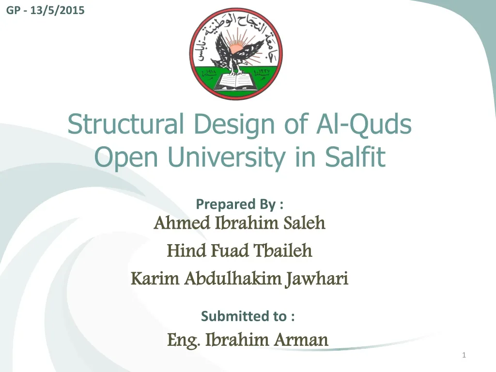 structural design of al quds open university in salfit