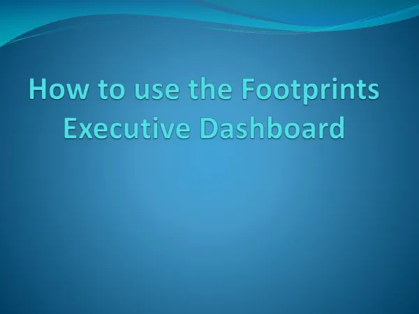 How to use the Footprints Executive Dashboard