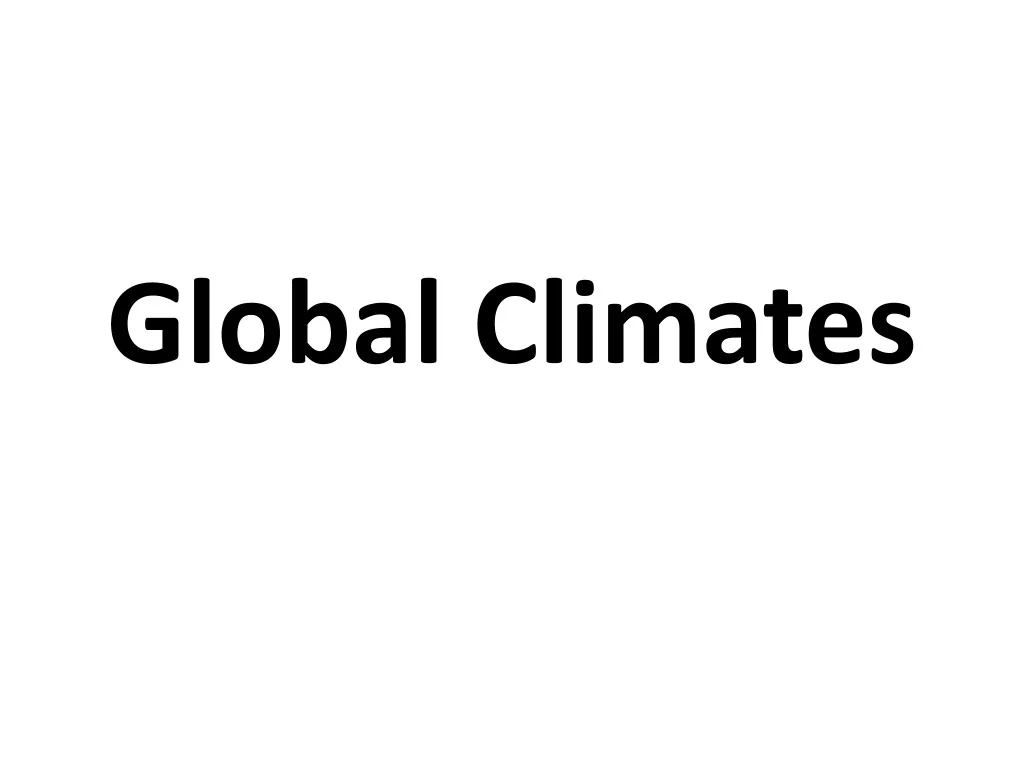 global climates