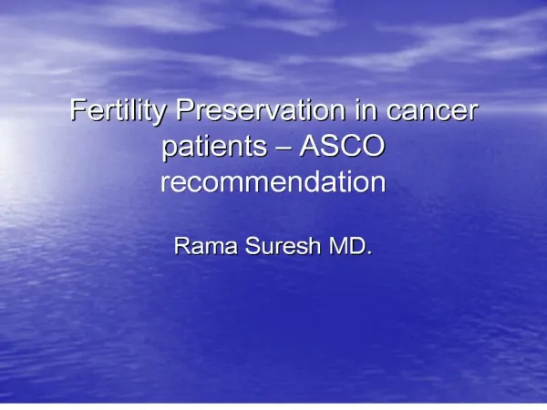 fertility preservation in cancer patients