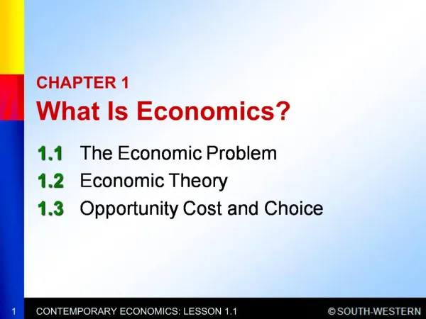 CHAPTER 1 What Is Economics