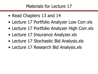 Materials for Lecture 17
