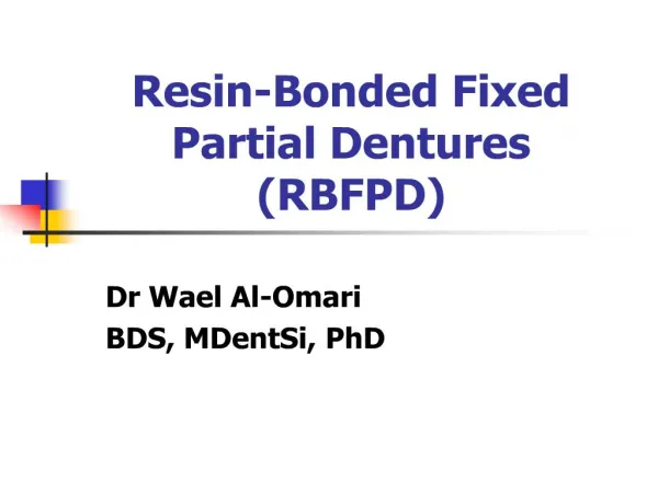 resin-bonded fixed partial dentures rbfpd