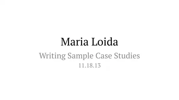 Maria Loida Case Studies 360i