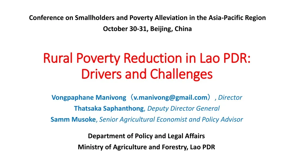 rural poverty reduction in lao pdr drivers and challenges