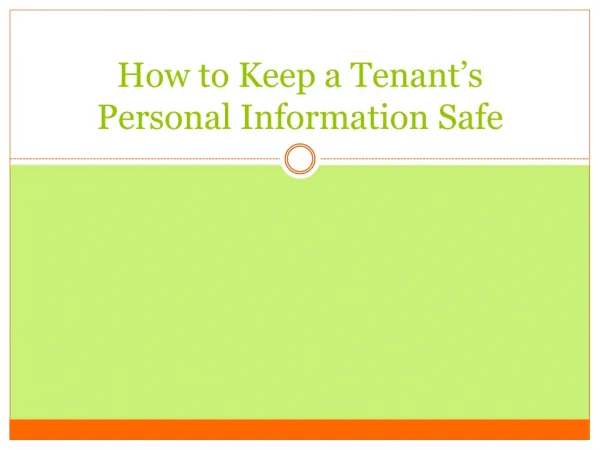 How to keep a tenant’s personal information safe
