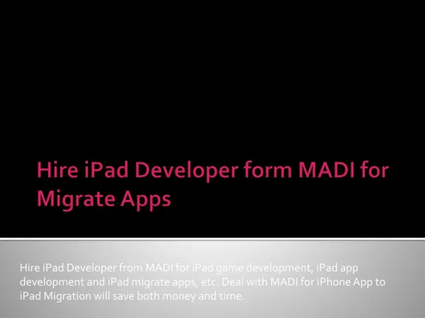 Migrate Apps and iPhone App to iPad Migration solutions with