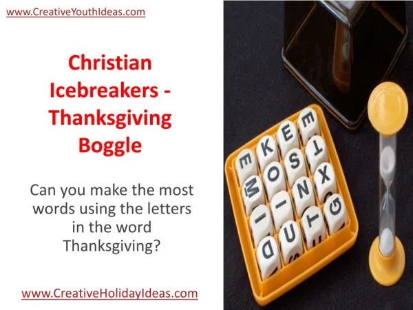 Christian Icebreakers - Thanksgiving Boggle