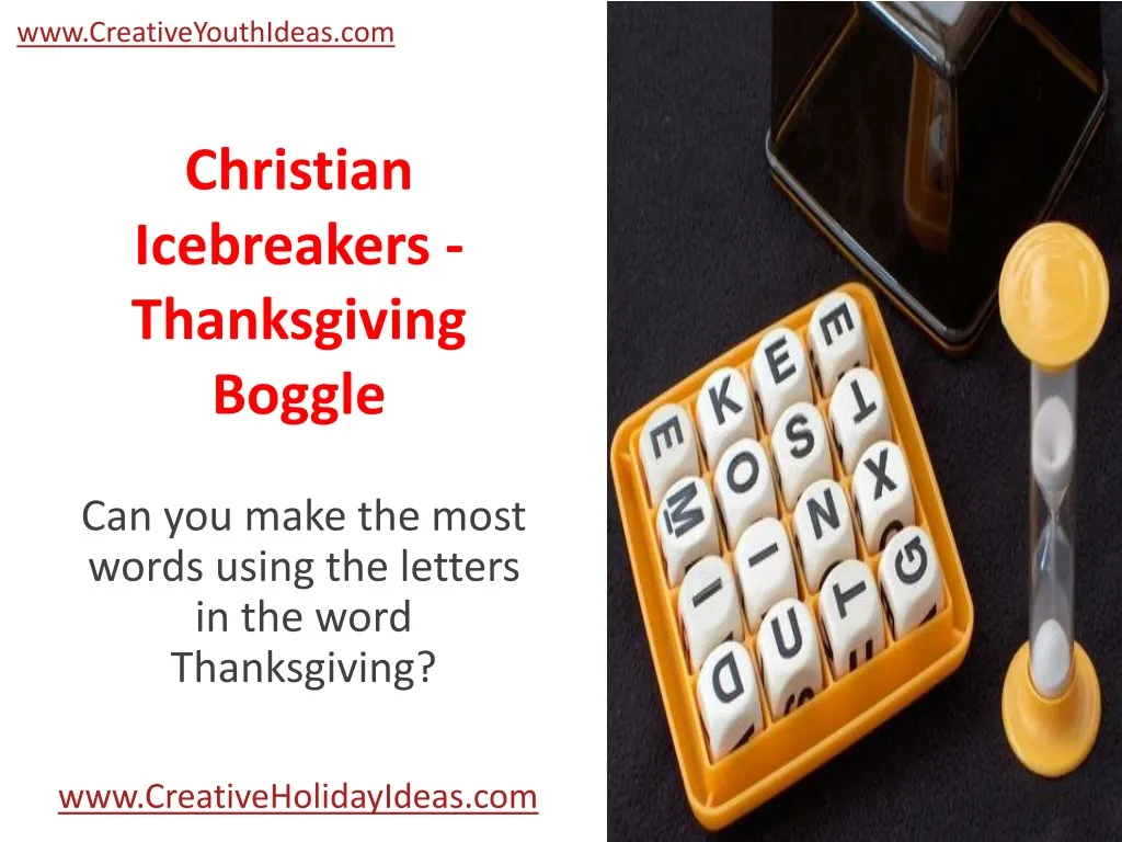 christian icebreakers thanksgiving boggle