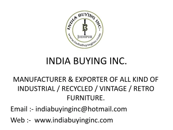 Presentation of India Buying Inc.