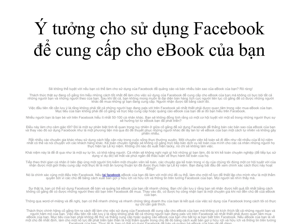 t ng cho s d ng facebook cung c p cho ebook c a b n