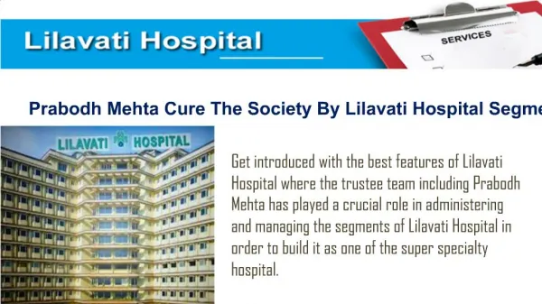 Prabodh Kirtilal Mehta | Lilavati Hospital Mumbai