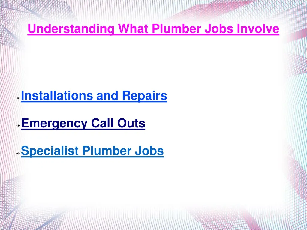 installations and repairs emergency call outs specialist plumber jobs