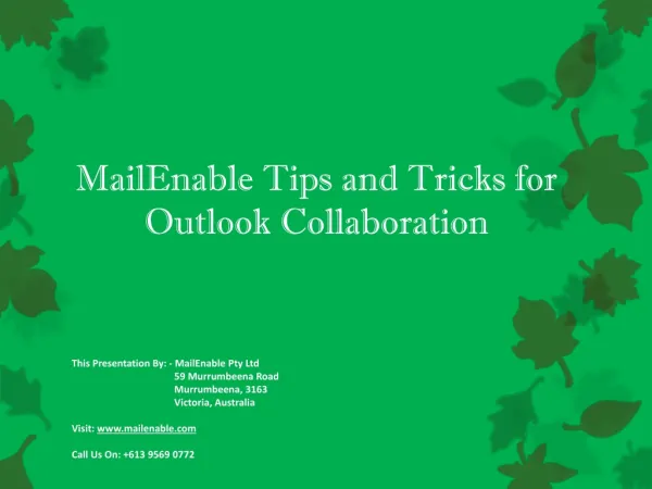 Tips and Tricks for Outlook Collaboration - MailEnable
