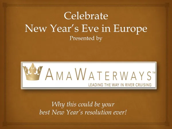 Celebrate New Year’s Eve in Europe