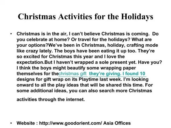 Christmas Activities for the Holidays