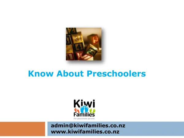 Know About Preschoolers- Kiwifamilies.co.nz