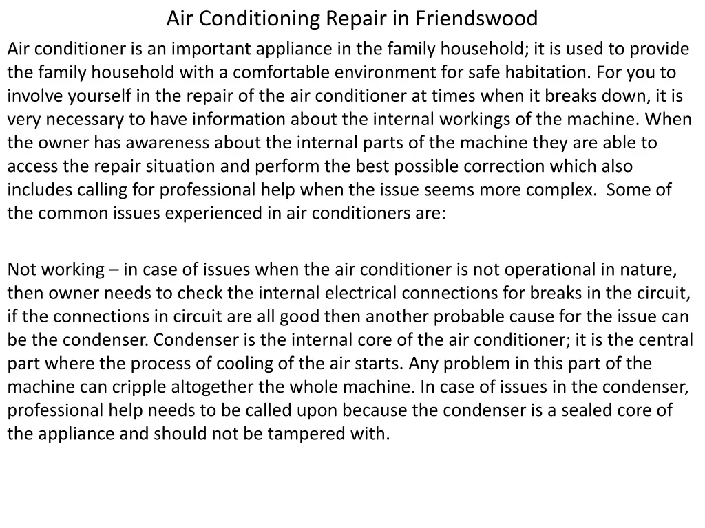 air conditioning repair in friendswood
