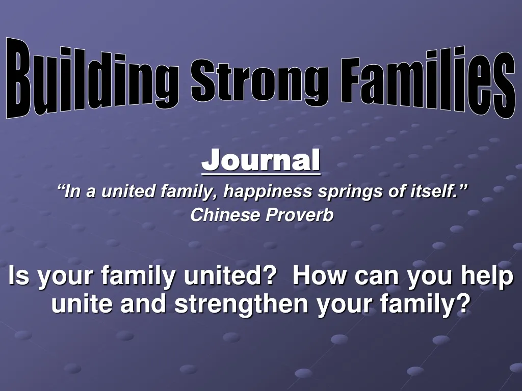 building strong families