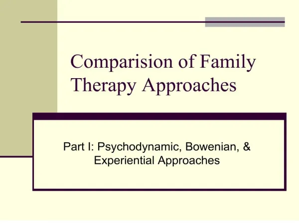 comparision of family therapy approaches