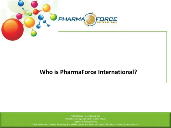 Who is PharmaForce International?
