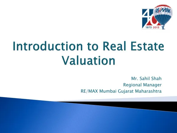 Introduction to Real Estate Valuation