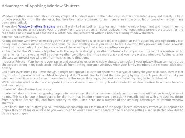 Shutters and Blinds Brisbane