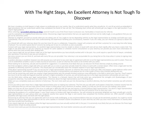 With The Right Steps, An Excellent Attorney2
