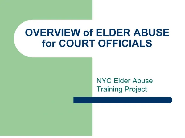 overview of elder abuse for court officials