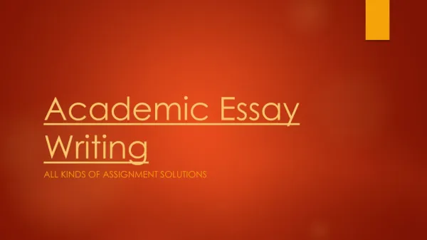 Academic Essay writing