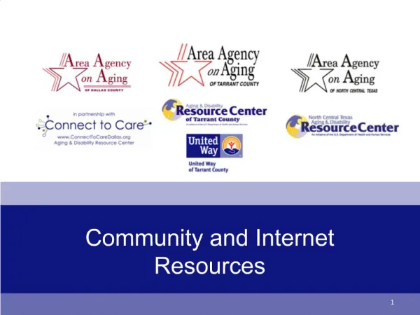Community and Internet Resources