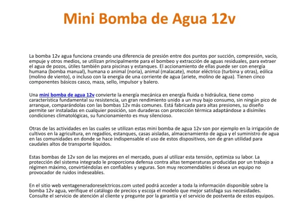 Bomba 12v Agua