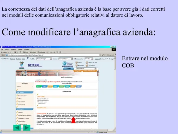 Come modificare l anagrafica azienda: