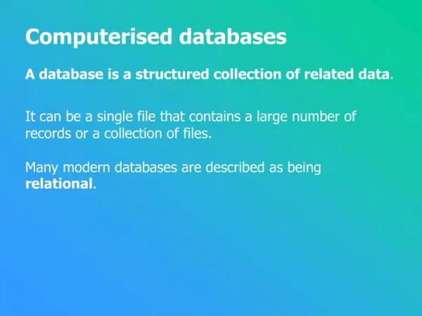 Computerised databases