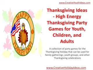 Thanksgiving Ideas - High Energy Thanksgiving Party Games fo