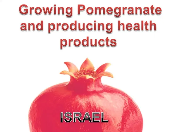 Growing Pomegranate and producing health products