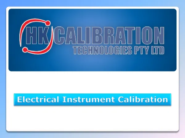 HK Calibration - Electrical Instrument Calibration
