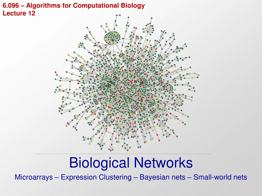 6 096 algorithms for computational biology lecture 12