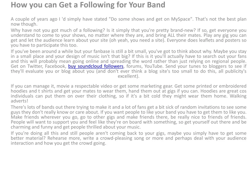 how you can get a following for your band