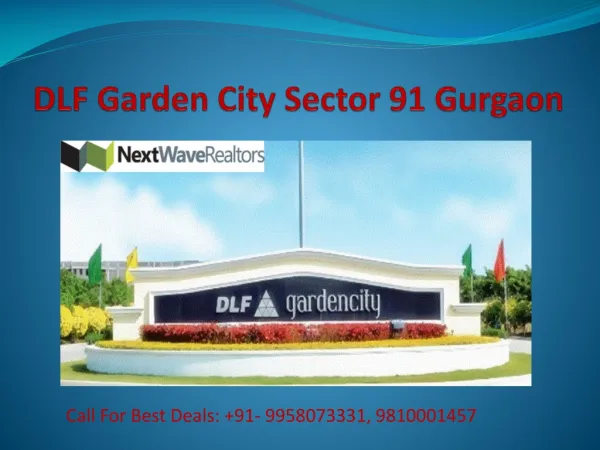 DLF Garden City Plots Sector 91 Gurgaon