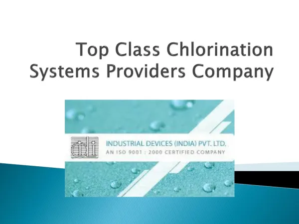 Chlorination systems