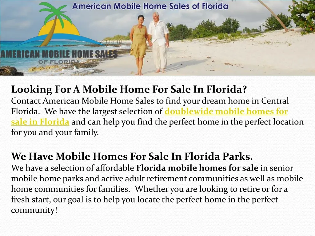 looking for a mobile home for sale in florida