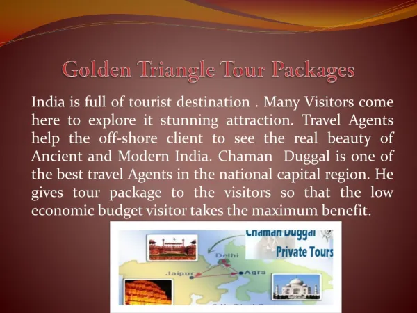 Golden Triangle Tour Packages: Chaman Duggal