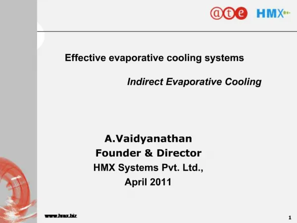 Effective evaporative cooling systems Indirect Evaporative Cooling