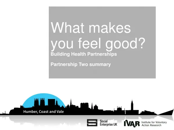 What makes you feel good? Building Health Partnerships Partnership Two summary